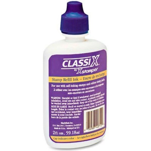 Shachihata Inc. Xstamper® Classix Refill Ink, For Classix Self-Inking Stamps Only, 2 fl. oz. Bottle, Blue 40713